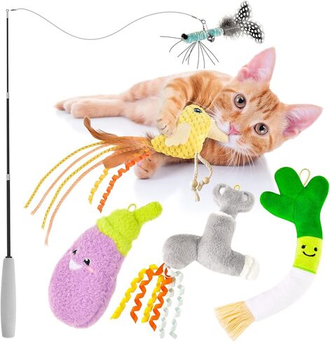 مجموعات ألعاب Cat Orsda ، 5 عبوات ، صوتية Catnip Crinkle ، كيكر هريرة تفاعلي لألعاب تمرينات كيتي داخلية ، طائر ناعم ودائم لجميع السلالات in Kuwait