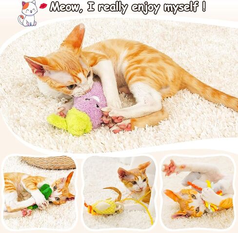 مجموعات ألعاب Cat Orsda ، 5 عبوات ، صوتية Catnip Crinkle ، كيكر هريرة تفاعلي لألعاب تمرينات كيتي داخلية ، طائر ناعم ودائم لجميع السلالات in Kuwait