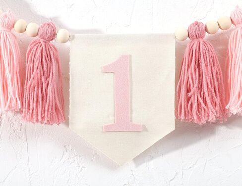 1st Birthday High Chair Banner - Pink Tassel Theme Banner For Girl - First Birthday Party Banner - 1st Birthday Photo Backdrop - Wall Hangings Decorative for Kids Bedroom Nursery Party Holiday in Saudi Arabia