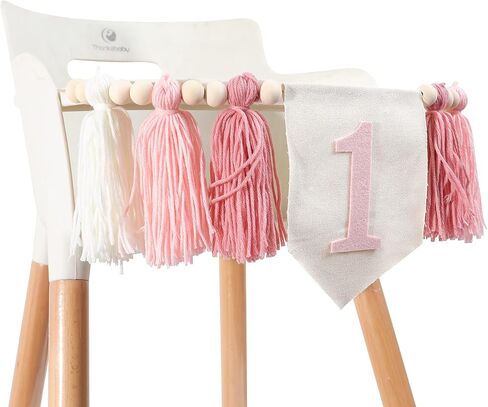 1st Birthday High Chair Banner - Pink Tassel Theme Banner For Girl - First Birthday Party Banner - 1st Birthday Photo Backdrop - Wall Hangings Decorative for Kids Bedroom Nursery Party Holiday in Saudi Arabia