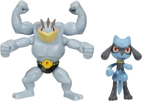 Pokémon Pokemon Battle Figure 2 Pack Machamp & Riolu - 4.5-inch Machamp Figure, 2-inch Riolu Figure - Toys for Kids Fans - Amazon Exclusive in Saudi Arabia