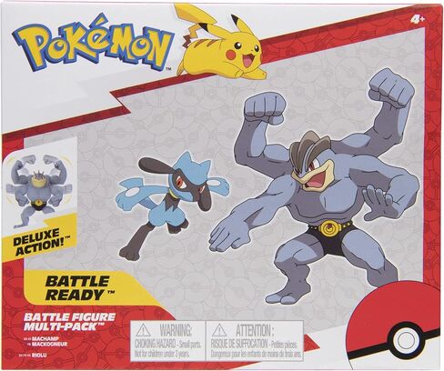 Pokémon Pokemon Battle Figure 2 Pack Machamp & Riolu - 4.5-inch Machamp Figure, 2-inch Riolu Figure - Toys for Kids Fans - Amazon Exclusive in Saudi Arabia