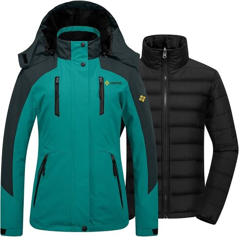 GEMYSE Women's Waterproof 3-in-1 Ski Snow Jacket Puffer Liner Insulated Winter Coat in Saudi Arabia