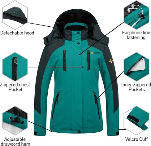 GEMYSE Women's Waterproof 3-in-1 Ski Snow Jacket Puffer Liner Insulated Winter Coat in Saudi Arabia