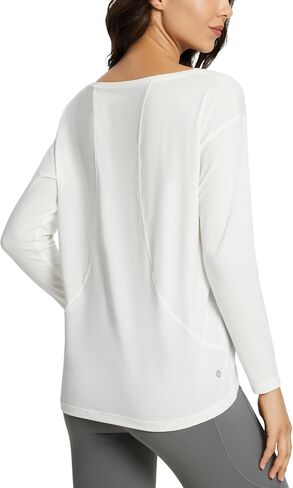 BALEAF Women's Long Sleeve Workout Shirts Tops Loose Fit Quick Dry Athletic Soft in Kuwait