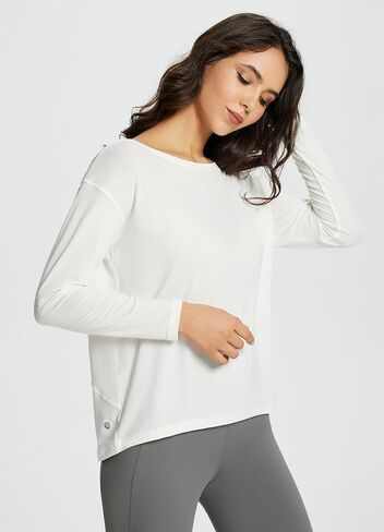 BALEAF Women's Long Sleeve Workout Shirts Tops Loose Fit Quick Dry Athletic Soft in Kuwait