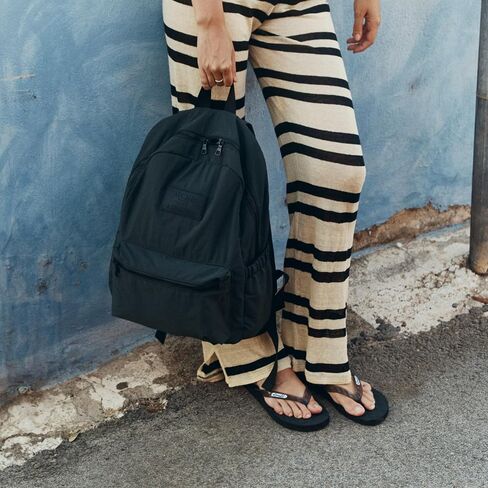 ALOHA Collection Keep It Light Nylon Backpack - Lightweight, Comfortable, Water-Resistant Carry On Backpack-Padded Laptop Sleeve + Side Pockets. Trolley Sleeve for Easy Travel in Black in Kuwait