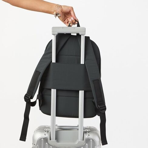 ALOHA Collection Keep It Light Nylon Backpack - Lightweight, Comfortable, Water-Resistant Carry On Backpack-Padded Laptop Sleeve + Side Pockets. Trolley Sleeve for Easy Travel in Black in Kuwait