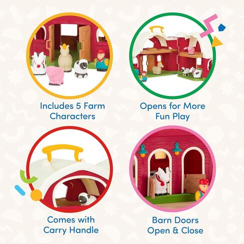 Battat Big Red Barn, Animal Farm Playset - Learning Toy for Toddlers, 18M Plus, 13.5" x 9" x 12" in Saudi Arabia