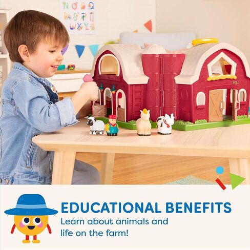 Battat Big Red Barn, Animal Farm Playset - Learning Toy for Toddlers, 18M Plus, 13.5" x 9" x 12" in Saudi Arabia