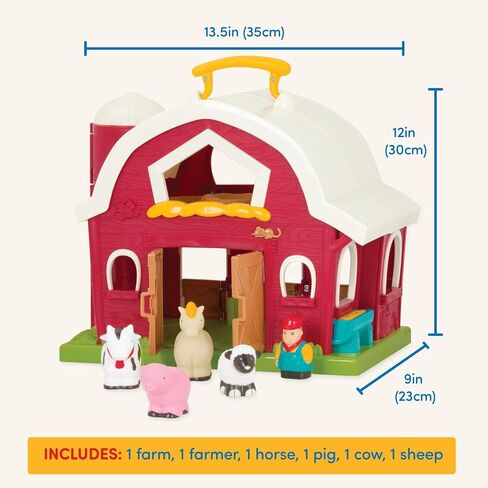 Battat Big Red Barn, Animal Farm Playset - Learning Toy for Toddlers, 18M Plus, 13.5" x 9" x 12" in Saudi Arabia