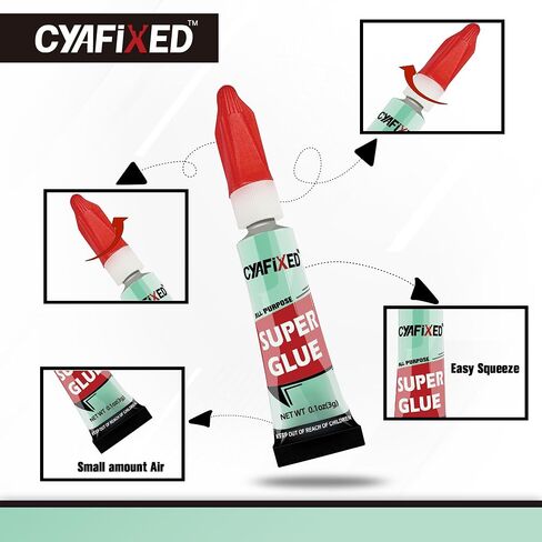 هلام الغراء الفائق ، Superglue متعدد الأغراض ، مادة لاصقة فورية للبلاستيك والخشب والمعادن والإصلاح - اثنا عشر غرامًا ، واضح in Kuwait