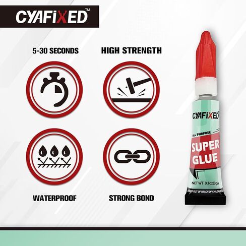 هلام الغراء الفائق ، Superglue متعدد الأغراض ، مادة لاصقة فورية للبلاستيك والخشب والمعادن والإصلاح - اثنا عشر غرامًا ، واضح in Kuwait