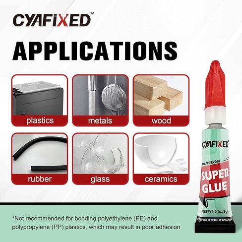 هلام الغراء الفائق ، Superglue متعدد الأغراض ، مادة لاصقة فورية للبلاستيك والخشب والمعادن والإصلاح - اثنا عشر غرامًا ، واضح in Kuwait