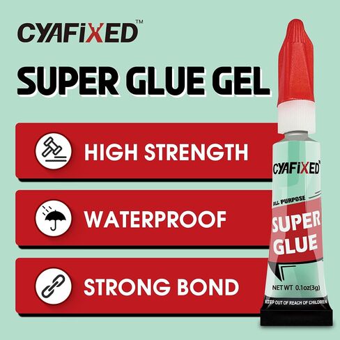 هلام الغراء الفائق ، Superglue متعدد الأغراض ، مادة لاصقة فورية للبلاستيك والخشب والمعادن والإصلاح - اثنا عشر غرامًا ، واضح in Kuwait