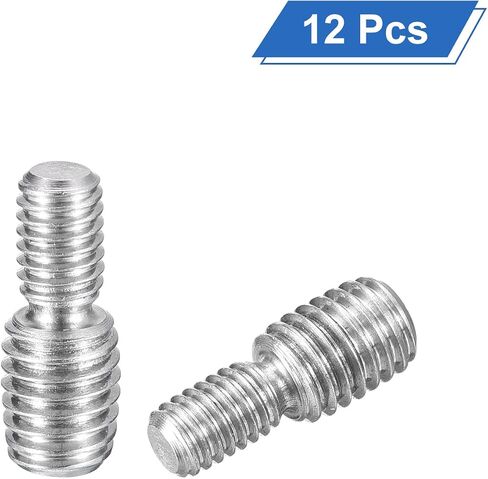 uxcell M5x6mm to M8x8mm Double End Threaded Stud Screw Bolt, 12Pcs 304 Stainless Steel Thread Reducer Adapter for Furniture Machinery Assembly Fastener in Saudi Arabia