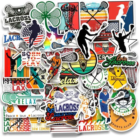 200 PCS Lacrosse Stickers, Lacrosse Vinyl Decals for Water Bottles, Lacrosse Gifts for Boys Girls Team Players in Saudi Arabia