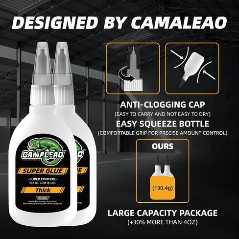 Thick Super Glue, 2.3 oz Super Control Cyanoacrylate (CA) Glue, Extra Caps and Microtips, 2610 PSI High Strength Instant Adhesive for Wood, Metal, Large Gap, Archery Fletching in Saudi Arabia