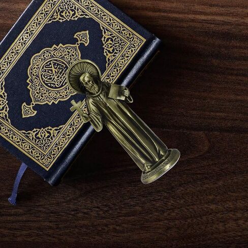 Alloy Bronze Religious Statue Mini Catholic Figures Ornament with Sticker on Bottom to Stick on Car Office Church Home Altar (San Benito Statue) in Saudi Arabia