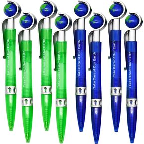 Maydahui 30 Pcs Cute Earth Pens Retractable Earth Globe Spins Pens Tellurion Shape Ballpoint Pens Black Ink Novelty Earth Day Favor Pens for Student Office School Supplies Desk Decor