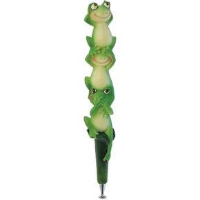 Planet Pens Three Wise Frogs Novelty Pen - Cute Fun & Unique Kids & Adults Ballpoint Pen, Colorful Animal Writing Pen Instrument School & Office Desk Decor