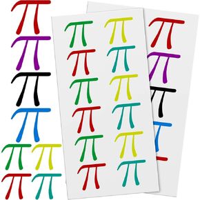 110 Pieces Pi Symbol Stickers Pi Vinyl Sticker Decoration for Pi Day Math Party Favors Classroom Wall Supply