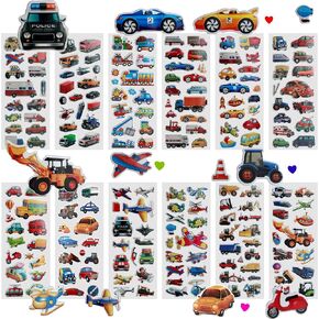 Stickers Party Supplies Kits for Toddlers, Children 3D Puffy Car Stickers - Over 180 Traffic Stickers (Car & Truck)