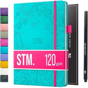 Scribbles That Matter Black Paper Bullet Dotted Journal Notebook | A5 Starry Night Free white gel pen | 160gsm Blackout no-bleed dot grid paper | For Men and Women | 5.75 x 8.5 in | Black