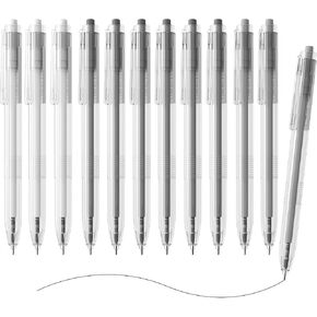 M&G 12 Pcs Gel Pens, 0.5mm Retractable Fine Point Pens, Large Capacity Black Gel Ink Pens with Visual Pen Holder, Black Ink Rollerball Pens Smooth Writing Pens for Office School Home Women Men