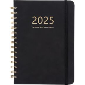 2024 Planner,Weekly and Monthly Academic Planner 2024, 6.4"x8.5",Daily Planner Calendar Planner, Premium Thick Pages,Twin-Wire Binding,Coated Tabs,Pocket Folder,Faux Leather Cover Yearly Agenda(Brown)