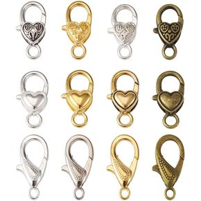KISSITTY 72pcs Mixed Colors Tibetan Alloy Large Lobster Claw Clasps 25.5~30mm Jewelry Bracelet Necklace Keychain Making End Clasps