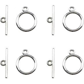 Heart Shape Toggle Clasps T Bar Silver Closure The Ring Opened Enough Welded Well Stay Closed Not Tarnish Easy to Stuck in Tibetan Style for DIY Necklace Bracelet Jewelry Alloy 35sets