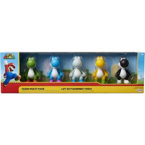 Super Mario Yoshi Action Figures Green, Blue, White, Yellow & Black 2.5-Inch Mini Figure 5-Pack