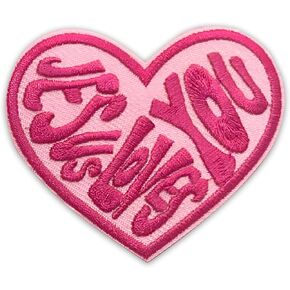 Jesus Loves You Pink Patch-3 Inches Iron On/Sew On Embroidered Applique Patch for Clothes, Backpacks, Hats, Christian, Religious, Jesus, DIY Accessories, Gifts for Mom Dad Friends Coworkers