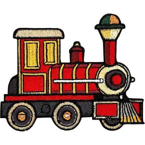 Train Iron On Patch - Embroidered Train Baby Kids Children Applique Appliques Iron On Sew On Patches for Holes, Clothing, Jeans, Hat, Backpacks, Clothes (3")