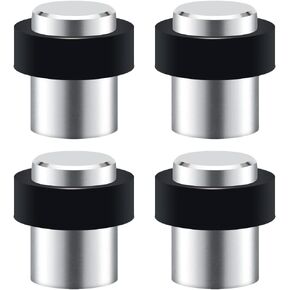 Pack of 4 Door Stopper Stainless Steel Cylindrical Floor Mount Door Stop 1.8"