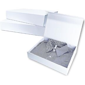 AuroWish 3 Pack 12.5x8.5x2.5 Inches White Gift Boxes with Magnetic Lid and Ribbon, Luxury Gift Box for Present, Shirt Gift Boxes for Wedding, Birthdays, Christmas, Baby Shower