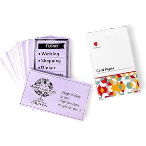 Memoqueen M03 Thermal Paper Thermal Adhesive Sticker Paper Holiday Printable Paper for DIY Greeting Gift Card Postcard Scrapbook，Black and White Printing, 80mm135mm, 100sheets, Purple