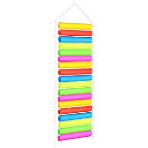 Vinyl Roll Holder, 36 Rolls, White Roll Storage and Organizer, 5 Meters White Chain and 36 White Sticks, Heavy Duty Hanging Organizer Storage for Vinyl, Ribbon, Yarn, Fabric