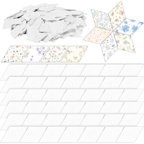 500 PCS Paper Piecing 1 Inches, Diamond 60 Degrees Paper Quilting Templates for DIY Patchwork Crafts and Sewing Supplies
