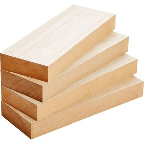 Bright Creations 4 Pack Unfinished Wood Blocks, 4x6x1 Wooden Blocks for Crafts, Rectangle Thick MDF Wood Block for DIY Projects, Crafts, Custom Plaques, Decor