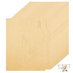 18pcs Baltic Birch Plywood Sheets 12 x 15.7 x 1/8 Inch-3 mm Unfinished Plywood for Craft Thin Wood Boards Sheets Rectangle Wood Panels for DIY School Projects