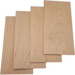 Padauk Wood 4 Pack Hardwood Project Board Blanks ، 12 × 6 × 1/4 بوصات ، ألواح الخشب غير المكتملة لحرف DIY ، نحت ، نقش بالليزر أو منشار التمرير - الخشب الرقيق الغريب