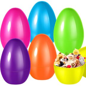 Shemira 12PCS Jumbo Large Easter Eggs, 10" Plastic Easter Eggs for Easter Egg Hunt, Fillable Easter Eggs Bulk, Empty Easter Eggs for Filling Treats, Basket Stuffers Fillers, Easter Party Favor