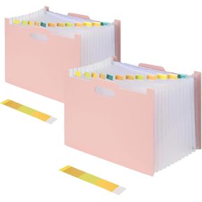 13-Compartment Expanding File A4 Expandable File Document Folder Expanding Folder Sorting Folder Size Large Capacity Waterproof (Black in Horizontal Style)
