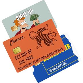 12Pcs Take My Money Credit Card Skin Sticker, Block-Buster Membership Card Vinyl Stickers, Get Out of Jail Free Credit Card Skins Sticker, Debit Card Skin Vinyl Skins Sticker for Small Chip