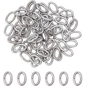 ARRICRAFT 10g 8x5mm Stainless Steel Open Oval Jump Rings Jewelry DIY Findings for Bracelet Necklace Making, About 66pcs/10g