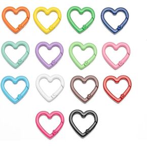 25PCS Heart Shape Key Rings, Crafts DIY Keychain Metal Key Rings for Home Car Office Organization, Arts Crafts Projects (Heart)