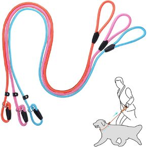 Dog Slip Lead Leash 3Pcs Nylon 150cm No Pull Pet Training Leash for Large, Medium, Small Dogs