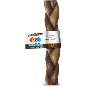 Jack&Pup 12" Braided Bully Sticks | Long Lasting Bully Sticks for Large Dogs Aggressive Chewers | Single Ingredient, All Natural (3pk)